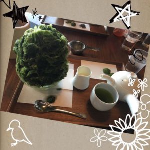煎茶 with 抹茶かき氷