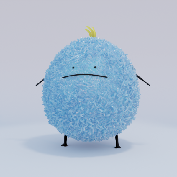 Blender: ぬいぐるみ毛糸玉キャラ　パーティクルシステム　Particle Hair