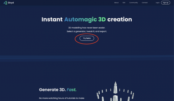 3Dモデル生成ツールSloyd