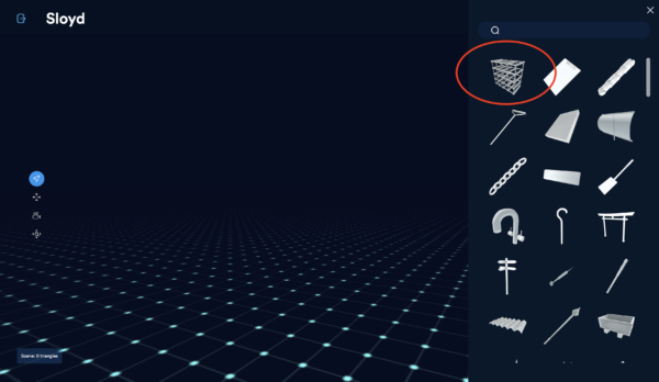 3Dモデル生成ツールSloydテンプレート選択画面