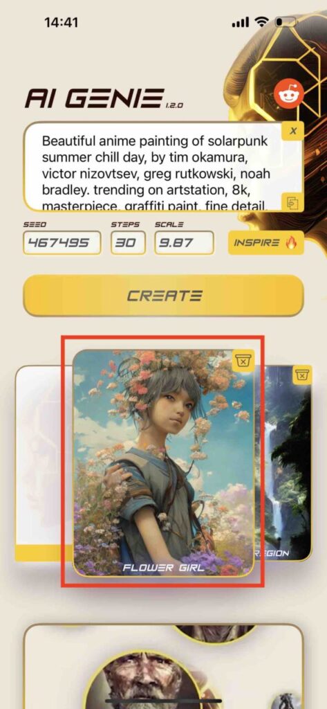 AI Genieの使い方-テンプレート選択画面