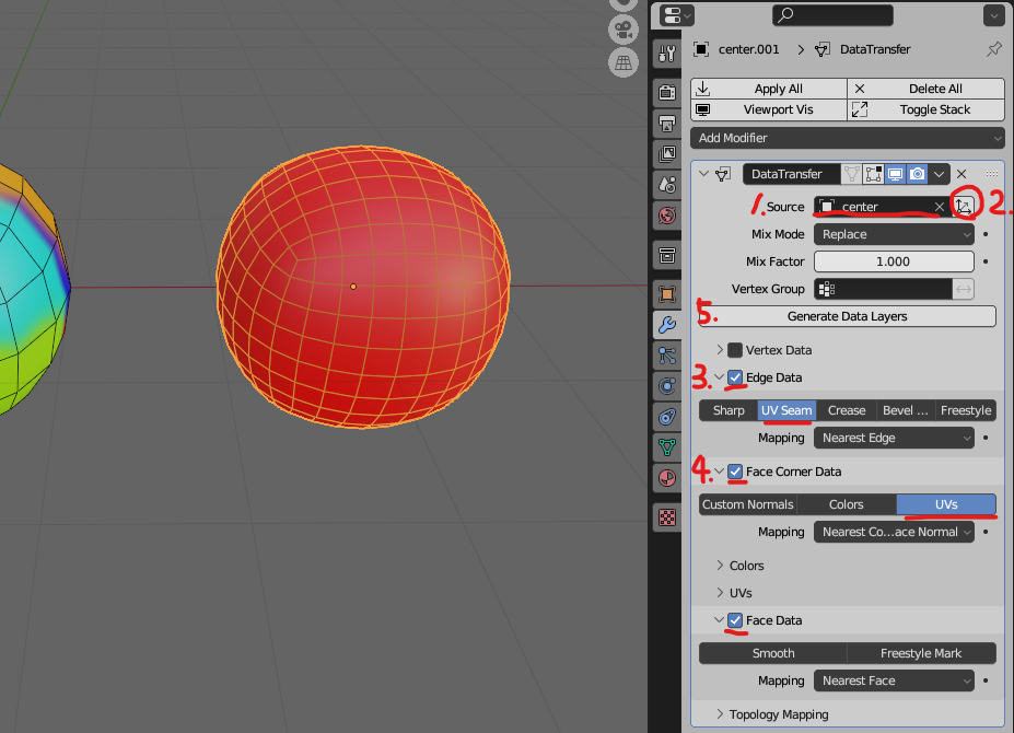 データ転送モディファイア―の設定