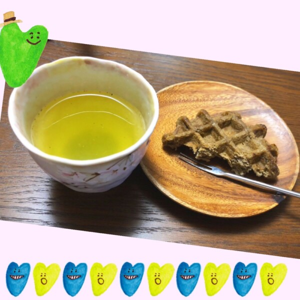 ライフプレミアム有機煎茶とカリヨン　ほうじ茶ワッフル