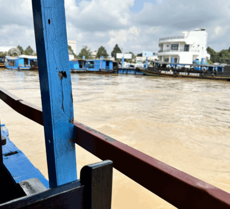 メコン川クルーズ茶色の川