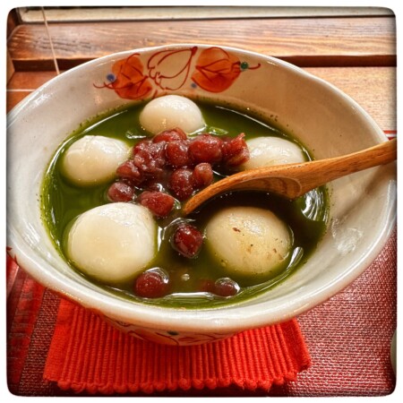 たろう鬼川店の抹茶ぜんざい